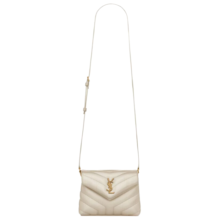 YSL Toy Loulou In Quilted Leather 'Blanc Vintage