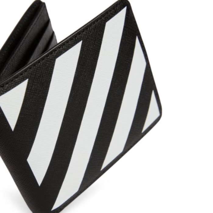 Off-White Leather Diagonals Bifold Wallet 'Black/White'